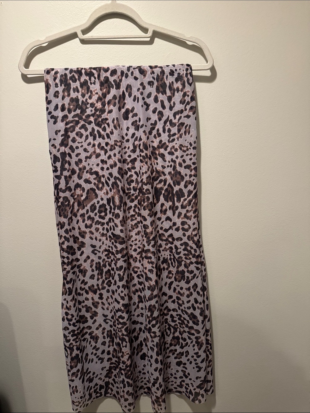 Leopard Print Midi Skirt in Brown and Cream